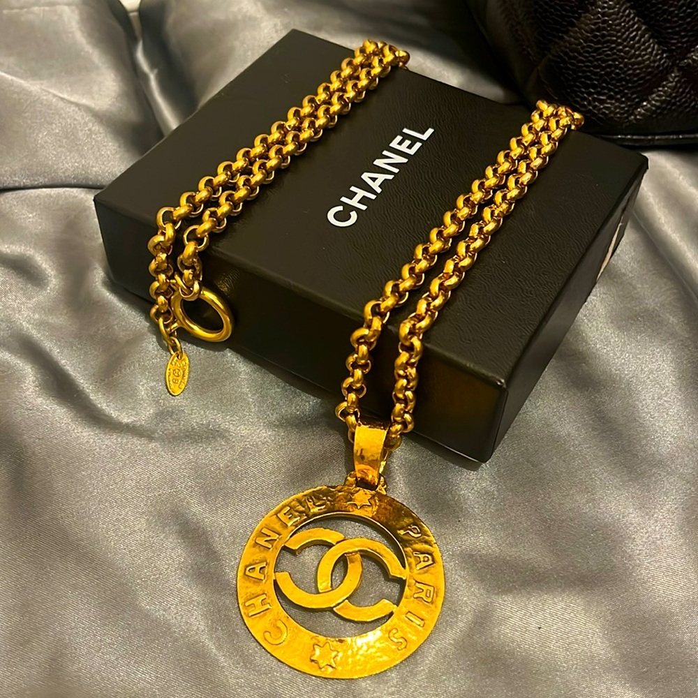 CHANEL 24K gold plated necklace